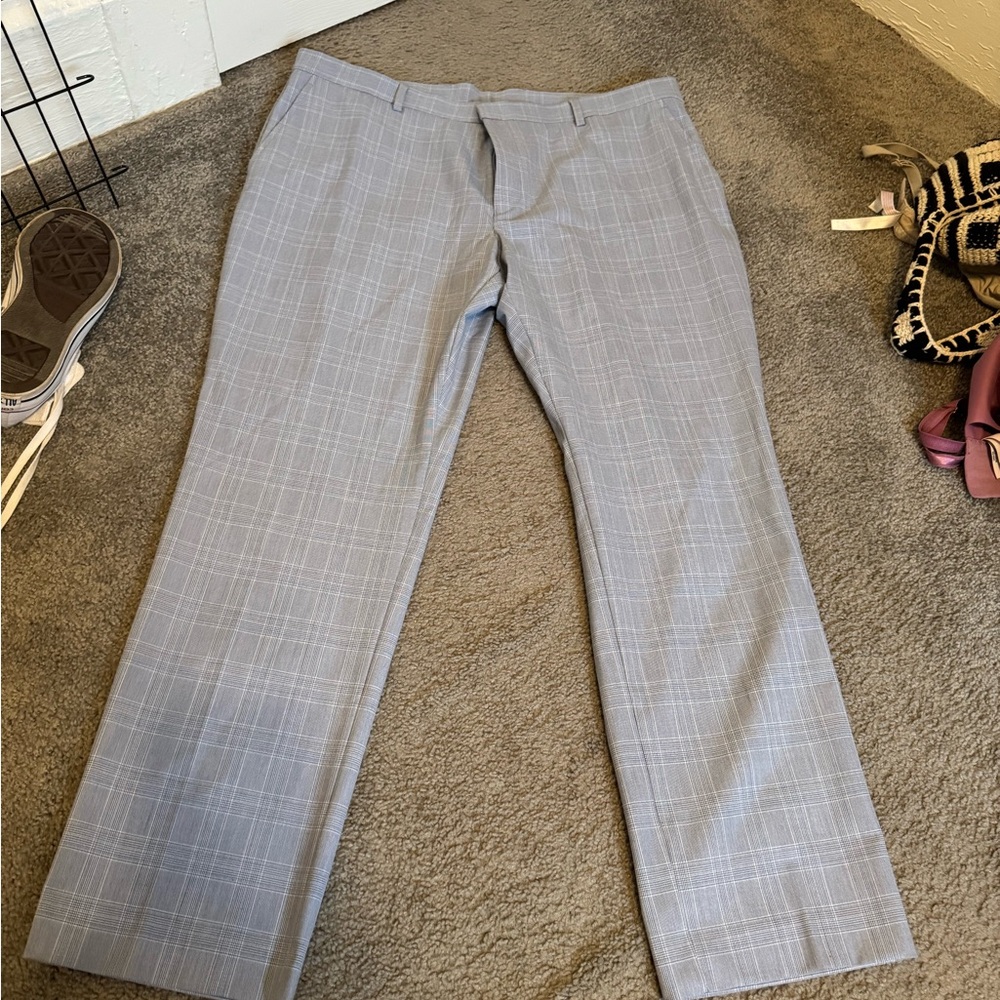 Men's Gray Checkered Pants
